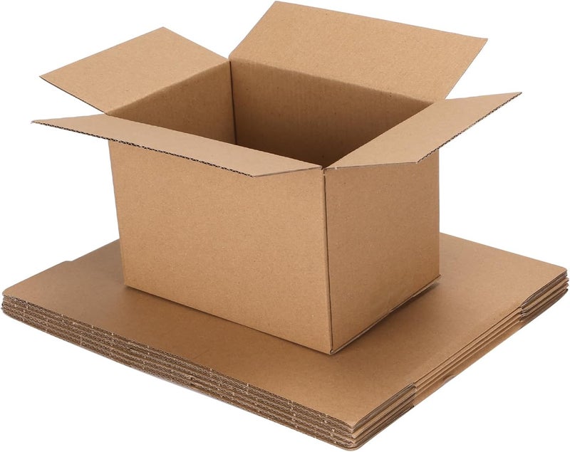 ZBEIVAN Shipping Boxes Mailers 7x5x5 inches Corrugated Cardboard Small Packing Kraft Moving Mailing Box, Pack of 6 - Image 1